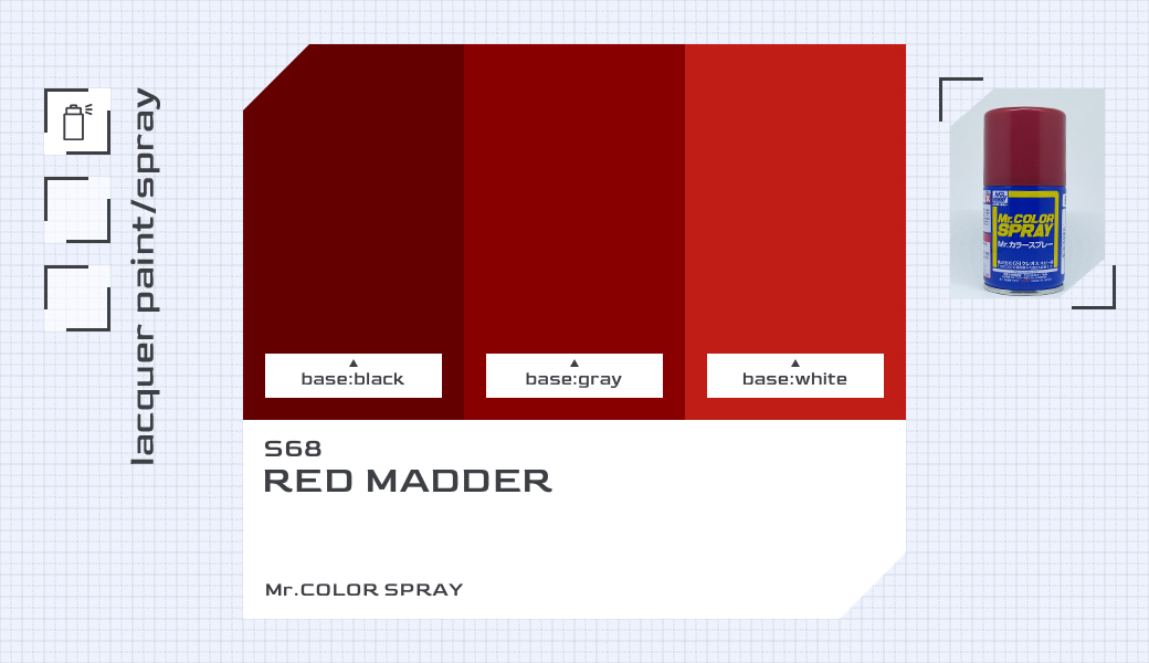 S68 モンザレッド｜Mr.カラースプレー色比較・見本 | ズボプラ｜ズボラ