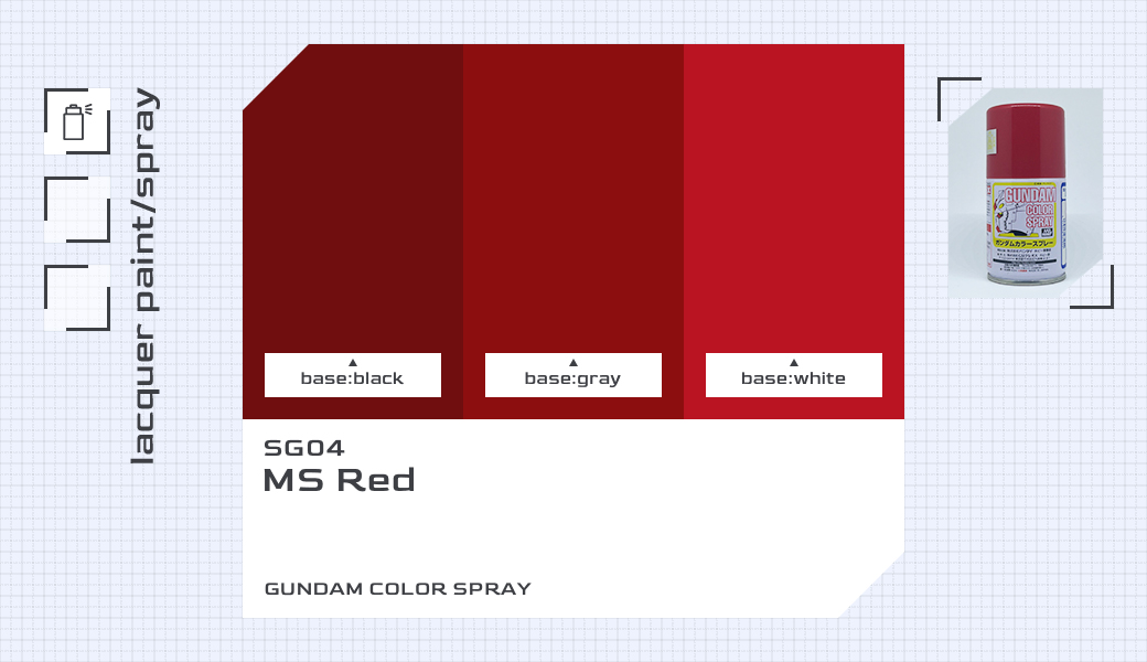 SG04 MSレッド｜ガンダムカラースプレー色比較・見本 | ズボプラ