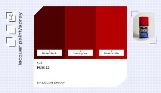 S3 レッド（赤）｜Mr.カラースプレー色比較・見本