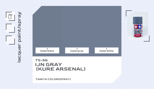 TS-66 呉海軍工廠グレイ（日本海軍）｜タミヤカラー（スプレー式）色比較・見本
