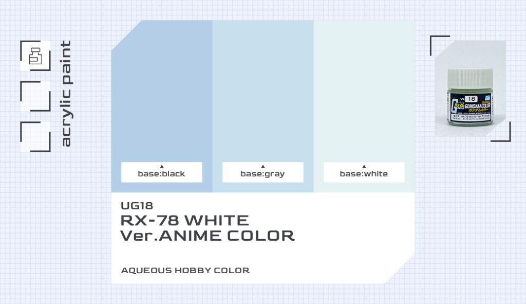 UG18 RX-78ホワイト Ver.アニメカラー｜ガンダムカラー色比較・見本